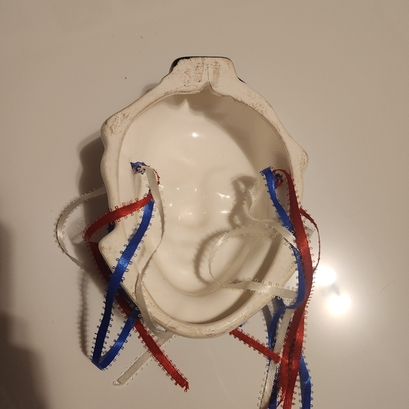 Red White and Blue Clown Mask Decoration - Picture 2 of 2